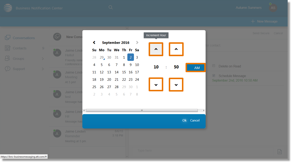 Steps 9 and 10 image, click AM on the right to toggle between AM and PM.