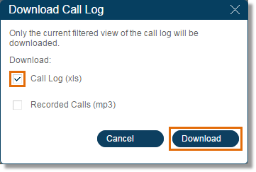 Select Call Log, and then click Download.