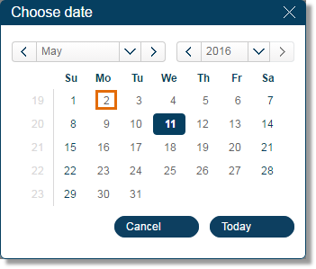 Select the date from the calendar.