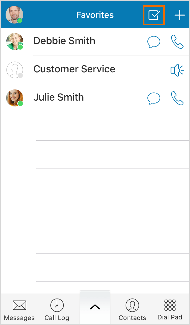 Tap the Select icon