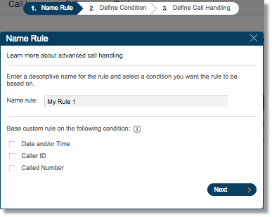 Set a name for the rule, select Base Custom rule and click Next to proceed.