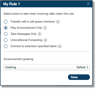 Play announcements only.