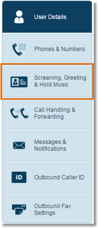 Click screening gretting and hold music