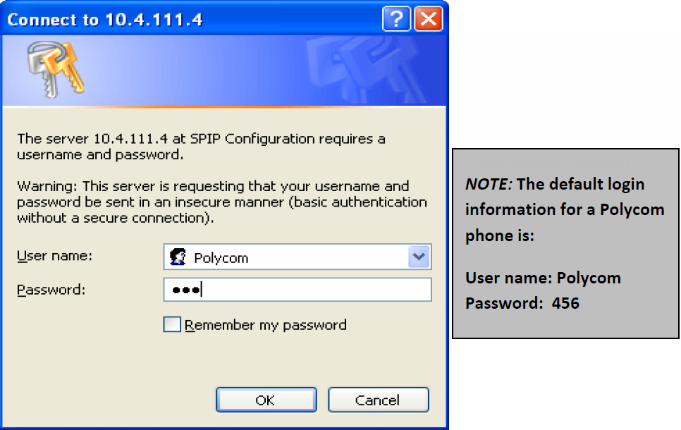 Log in to phone's web user interface