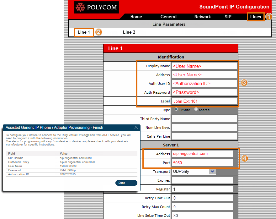 Click the Lines tab, and then go to Line 1. Fill out required fields.