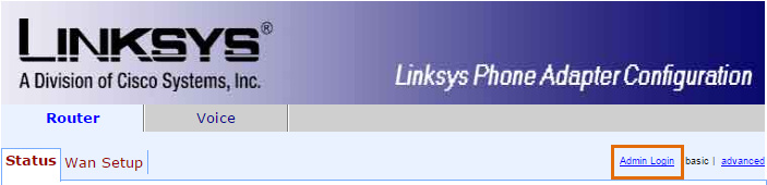 Click Admin Login.