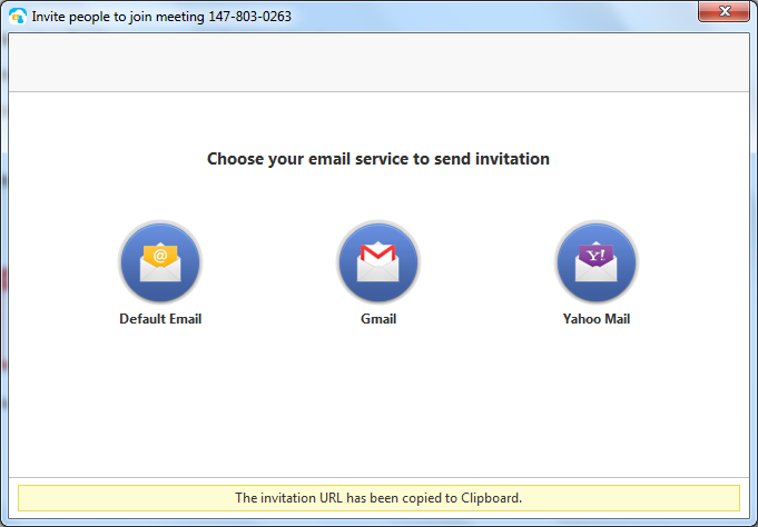 Chose your email service to send invitation.