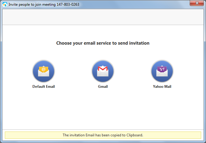 Choose your email service to send invitation