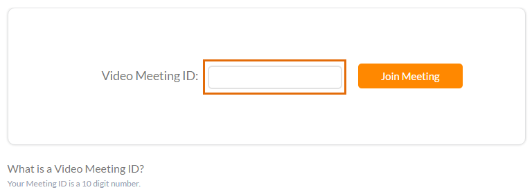 Enter your video meeting ID