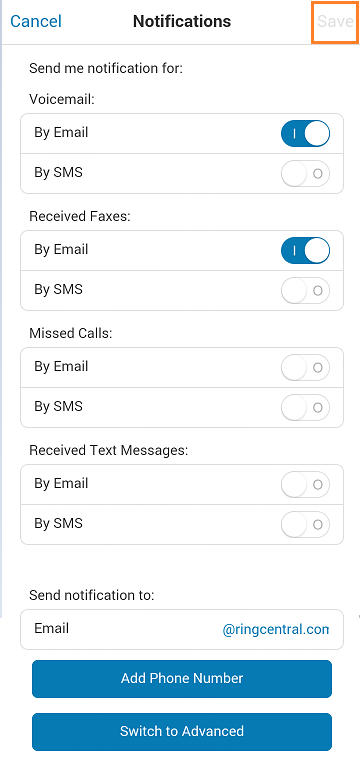 image of messages and notifications screen.