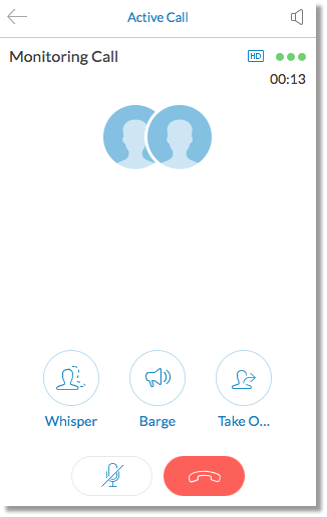 Options are available when a user is being monitored.
