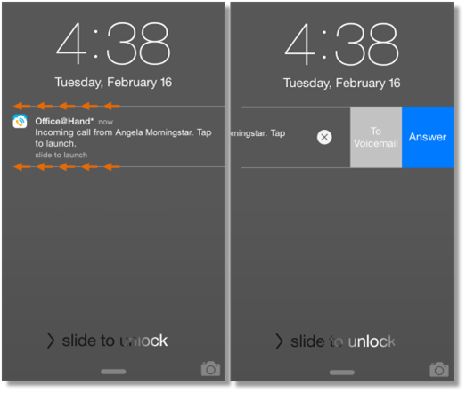 answering a call image