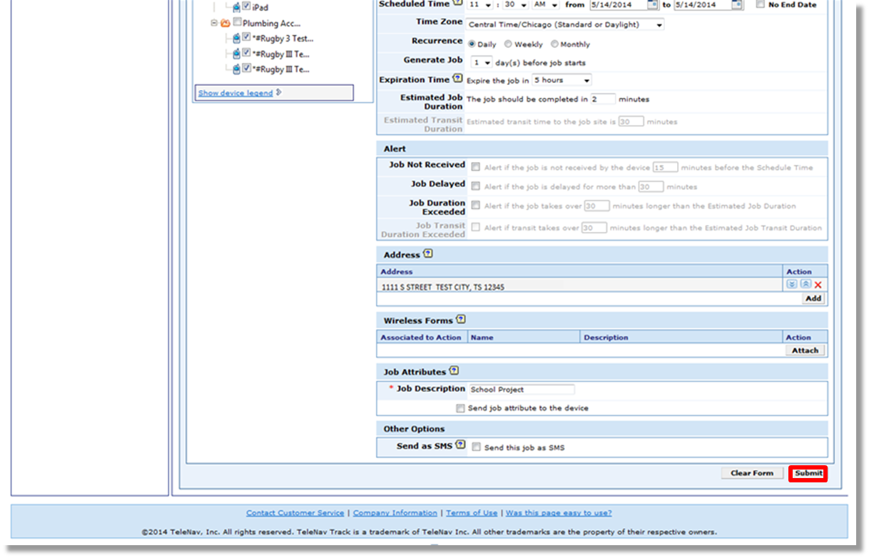 customer address book