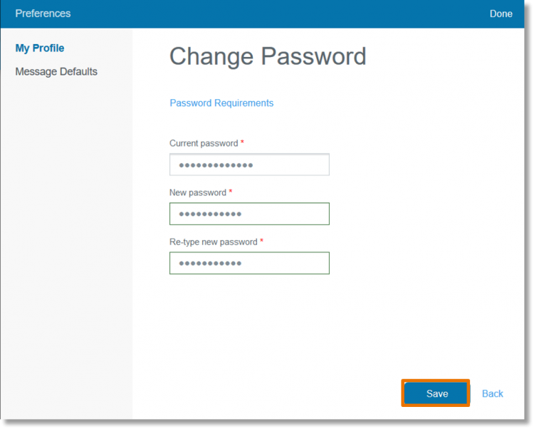 Click Change Password.