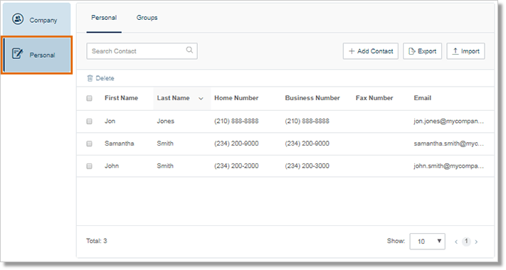 Administrators and Users may add contacts, create groups, import contacts, and export contacts. See the links below to learn more.