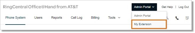 Hover under Admin Portal, then click My Extension.