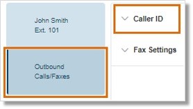 Click Outbound Calls / Faxes and select Caller ID.
