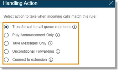 You may select how you want your calls to be handled