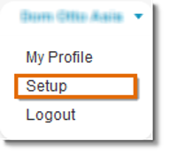 Click your name, and select Setup. 