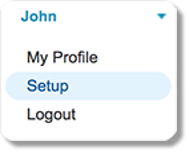 Click your name, and select Setup.