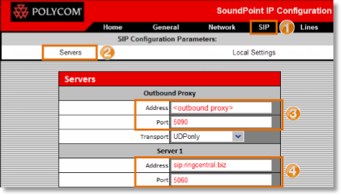 Click on the SIP tab, and then go to Servers. Using the SIP Information, fill out the required fields.