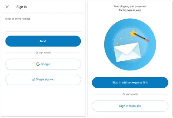 Select your preferred sign-in method from the login page. Options include