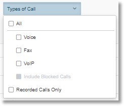 You can filter for either Inbound, Outbound, or All calls by clicking the corresponding box.