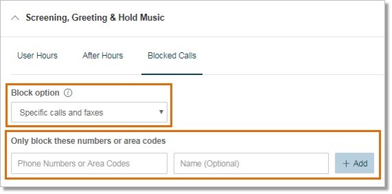 Specific Calls and Faxes