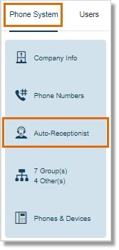Under Phone System, click Auto-Receptionist.