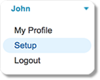 Click your name, and select Setup.