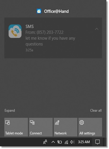 Windows 10 notifications support