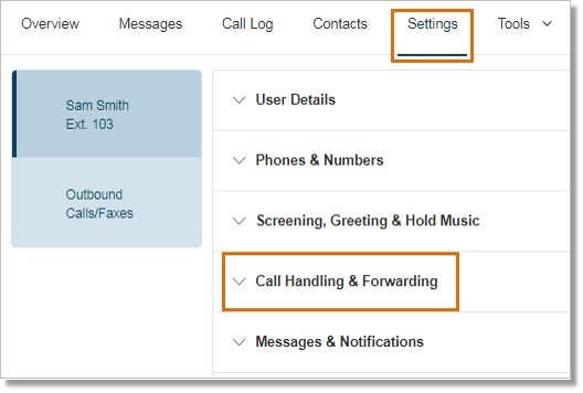 Go to Settings > Call Handling and Forwarding.