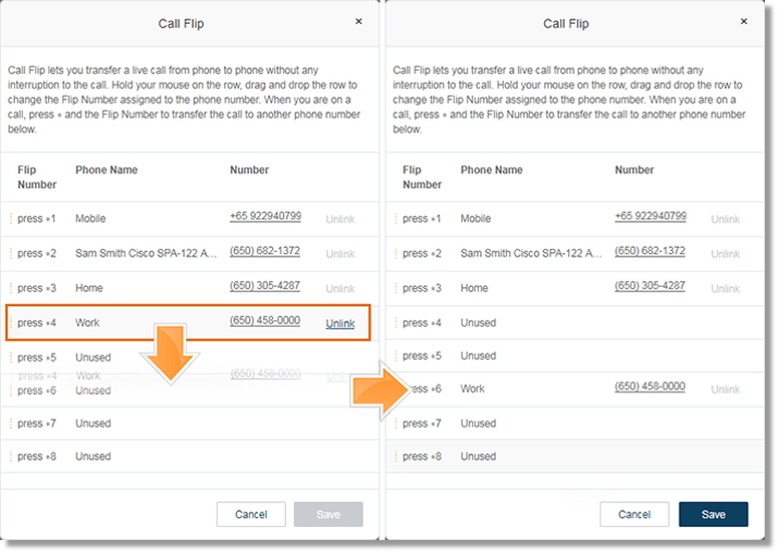 Click Settings, and then click Edit under Call Flip.