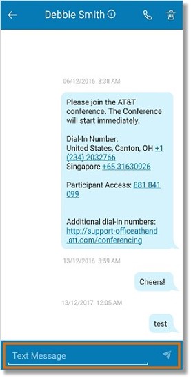 Tap the Delete icon Delete icon to delete the message. You can also tap the Call icon Call icon to call the contact that sent you the message.