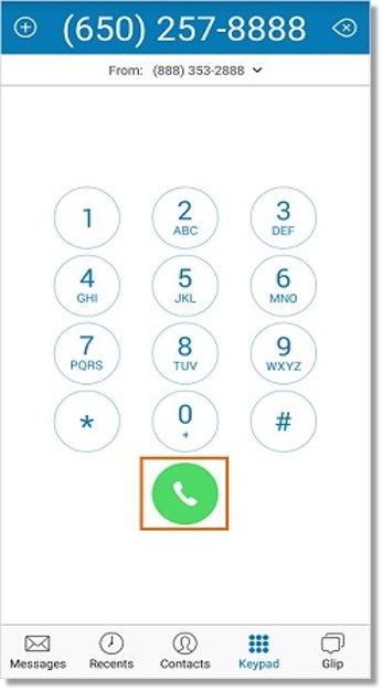 Enter the Phone Number of the person to call, then tap the Call button.