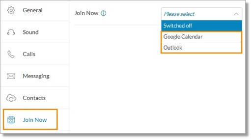 Choose either Google Calendar or Outlook from the drop-down menu.