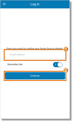 Enter your email address, then tap Continue.