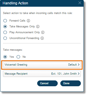 Click Voicemail Greeting.
