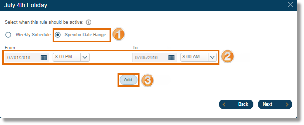 Select Specific Date Range.