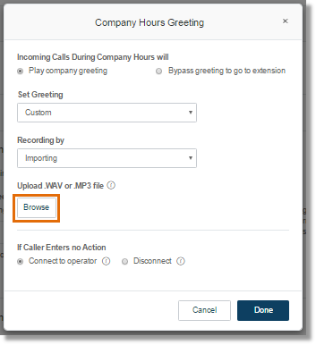 On Import, click Browse to locate the recording
