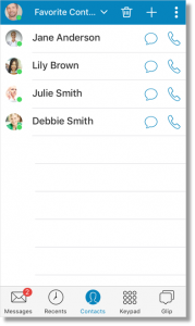 Favorites section