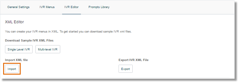 Under Import XML file, click the Import button.