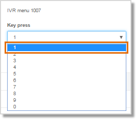 Select a Key press from the drop-down menu.