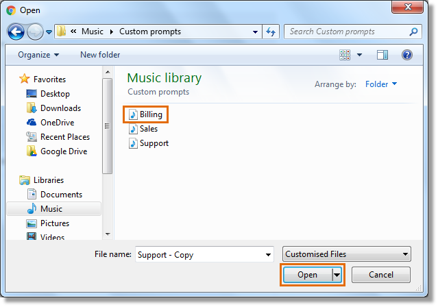 Locate the file to upload. Select the file then click Open.