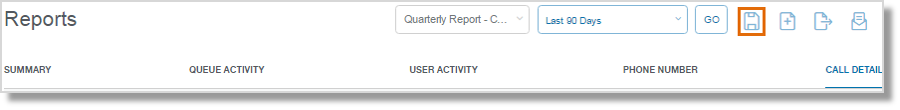Set the filters for your Report, then click the Save icon