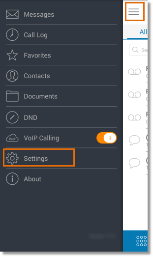 Tap Menu > Settings.