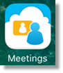 Launch the meetings app on your mobile device.