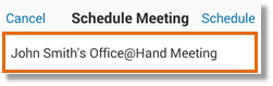 Meeting Topic