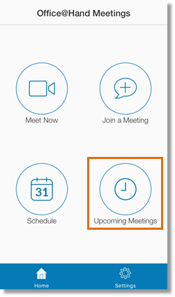 Tap Upcoming Meetings