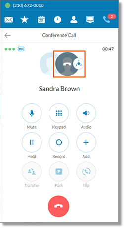 Hang up on either line.